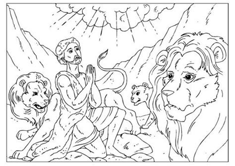 coloring page daniel   lions den img  daniel