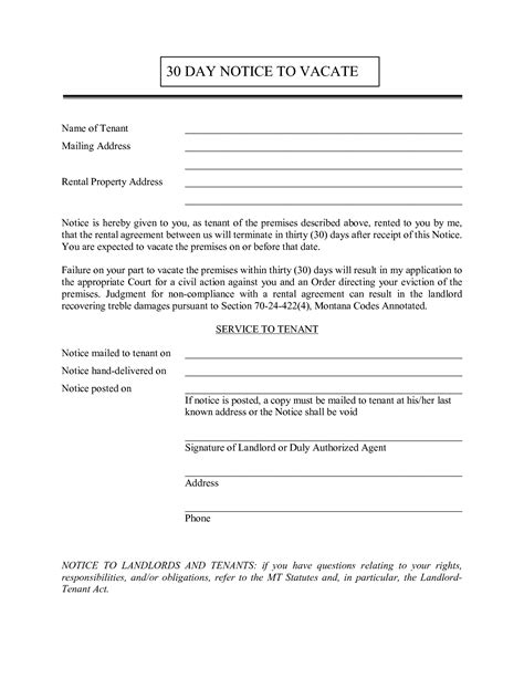 tenant  day notice  vacate  printable documents