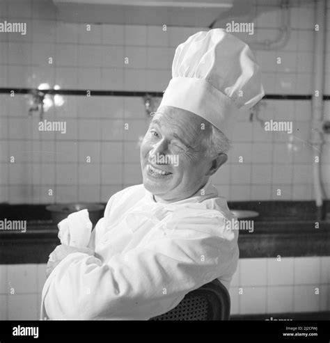 smiling chef   large kitchen ca june   stock photo alamy