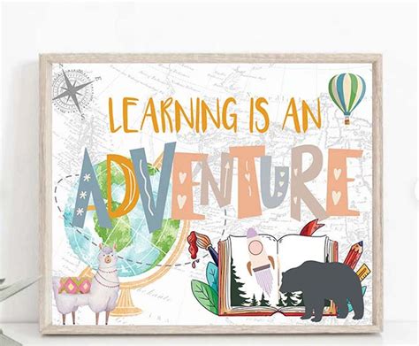 learning   adventure adventure awaits classroom learning poster