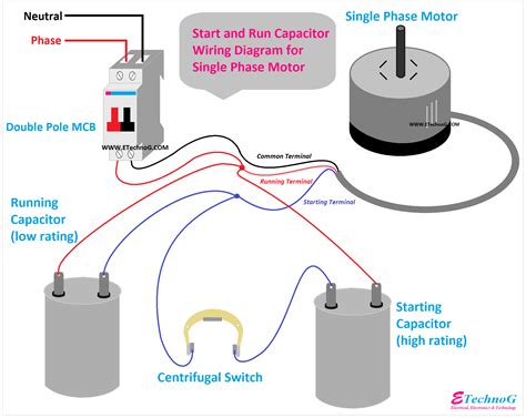 single phase fan motor wiring diagram  capacitor circuit diagram
