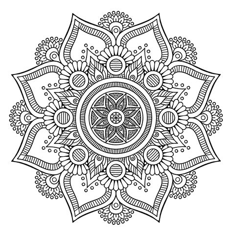 printable coloring pages  adults mandala images colorist