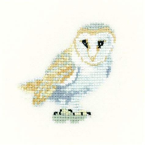 barn owl cross stitch kit  heritage craft  friends etsy