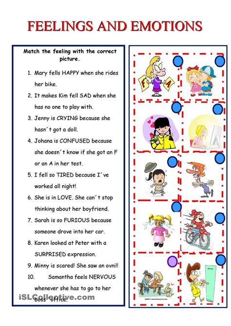 Feelings Worksheet For Adults