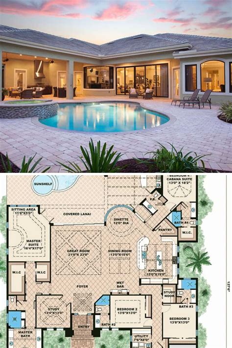 single floor house design house plans open floor pool house plans