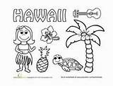 Coloring Hawaii Pages Printable Popular Kids sketch template