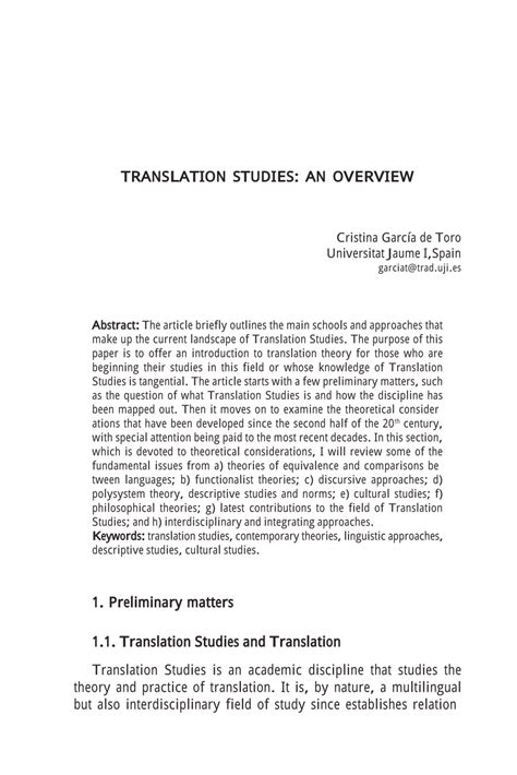 translation studies  overview