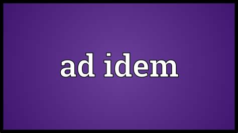 ad idem meaning youtube