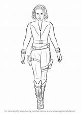 Widow Romanoff Avengers Character Spiderman Drawingtutorials101 sketch template