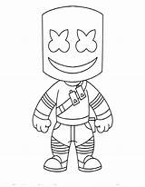 Marshmello Chibi Marshmallow Mister Coloringonly Peely Coloringpagesonly sketch template