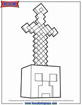 Coloring Minecraft Sword Head Print sketch template