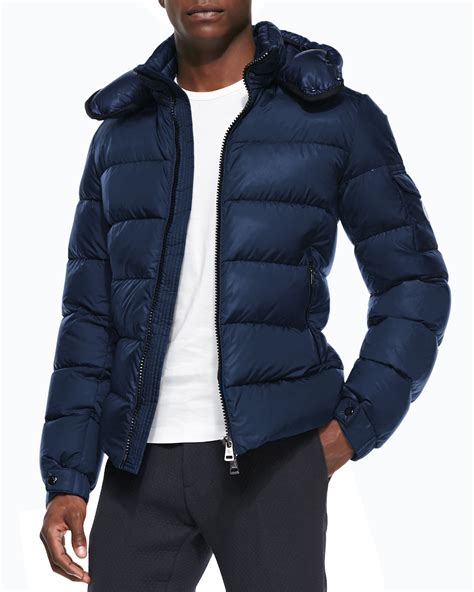 moncler himalaya puffer jacket  hood  blue  men lyst
