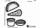 Lunch Coloring Foods Large Edupics sketch template