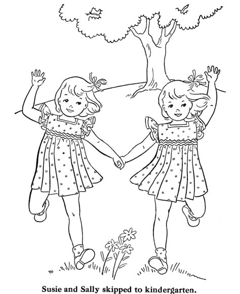 bluebonkers girl coloring pages skipping   school