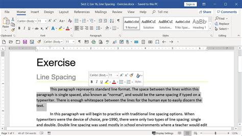 spacing microsoft word basic goskills