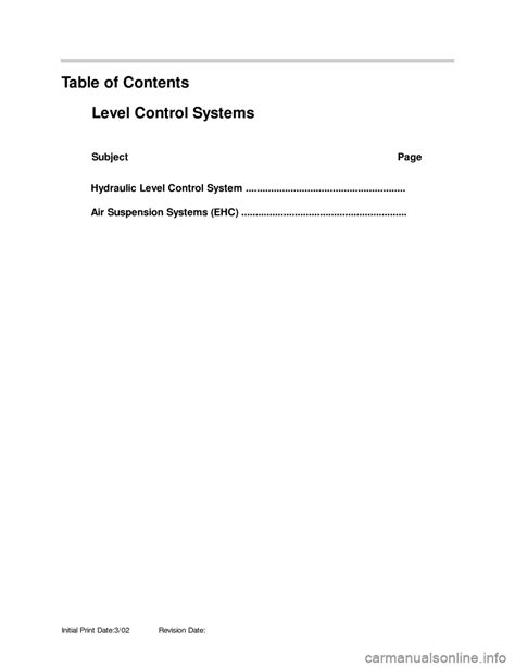 Bmw 750il 1996 E38 Level Control System Manual 57 Pages
