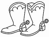 Cowboy Spurs Clipart Boots Library Coloring Sheet sketch template