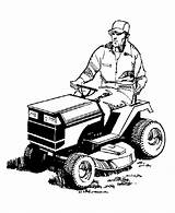 Lawn Coloring Pages Farm Mower Riding Drawing Tractor Mowing Equipment Clipart Cartoon Mowers Cliparts Farmer Man Clip Colouring Cartoons Machinery sketch template