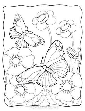 printable flower butterfly coloring pages thekidsworksheet