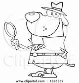 Magnifying Glass Detective Outlined Smiling Holding Dog Clipart Illustration Royalty Toon Hit Coloring Vector Pages Illustrations 2021 Clipartof sketch template