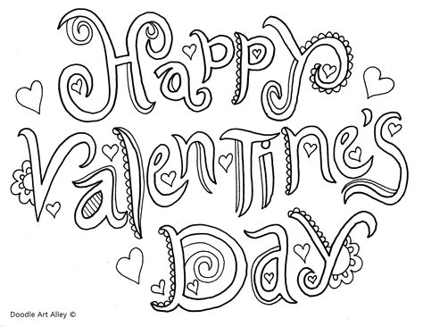 valentines day text coloring page  adults heart coloring pages