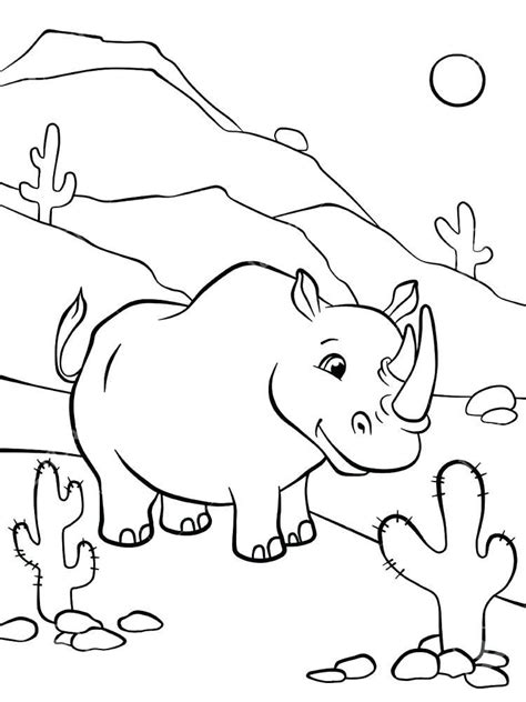 baby rhino coloring page rhinoceros  large mammals