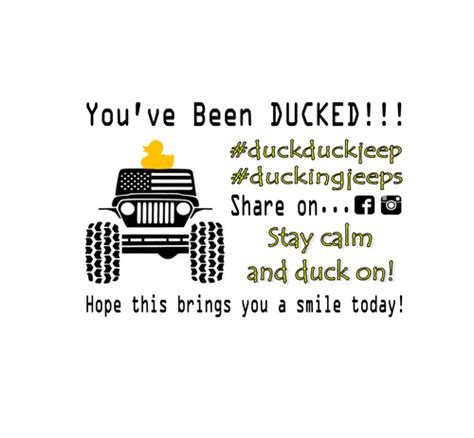 jeep wrangler  printable duck duck jeep tags