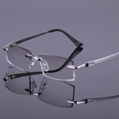 vazrobe pure titanium eyeglasses frame men rimless glasses frames for