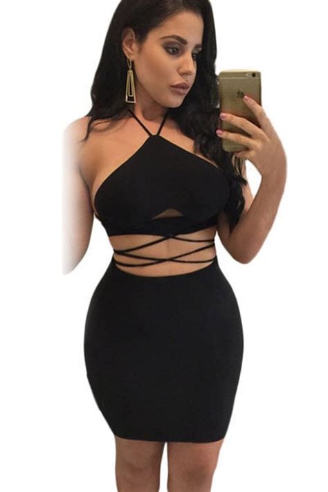 sexy two piece crop top halter sundress online store for women sexy dresses