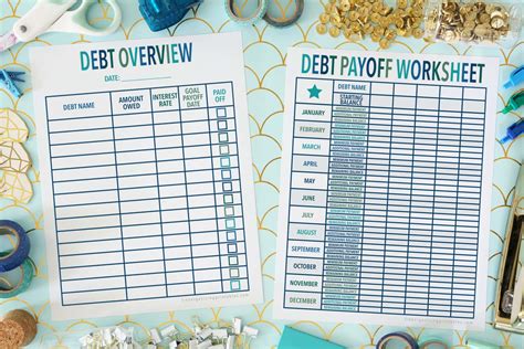 printable debt payoff planner  organizing printables