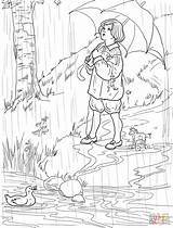 Rain Coloring Away Go Pages Printable Girl Color Supercoloring Couple Categories sketch template