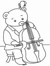 Violino Tocando Urso Colorir Tudodesenhos Imprimir sketch template