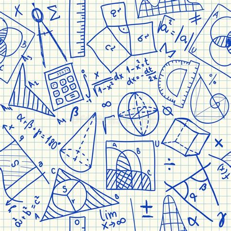 mathematical doodles seamless pattern mathematical doodles  school