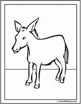 Donkey Coloring Pages Farm Printable Cute Colorwithfuzzy sketch template
