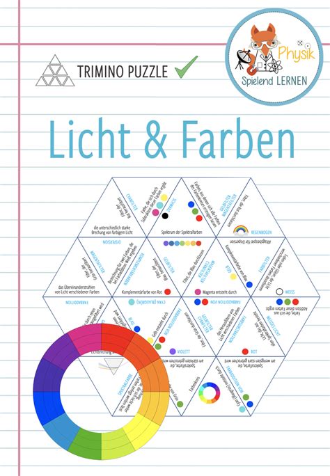 licht und farben trimino puzzle unterrichtsmaterial