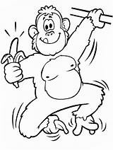 Coloring Monkey Book Library Clipart Ape sketch template