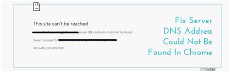fix server dns address could not be found in chrome
