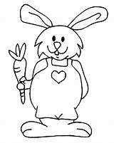 Rabbit Coloring Pages Bunny Carrot Kids Color Print Simple Printable Easter Children Popular Library Clipart Getcolorings sketch template