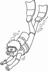 Mergulhador Buceadores sketch template
