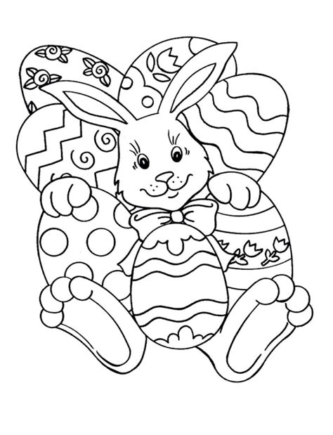 easy easter coloring pages bunny  eggs easter coloring pages