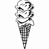 Ice Cream Clipart Cones Pages Cliparts Triple Waffle Desserts Fast Food Coloring Scoops Library Vector Dessert Scoop sketch template