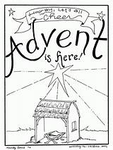Advent Nativity Childrens Coloringhome Manger Visits sketch template