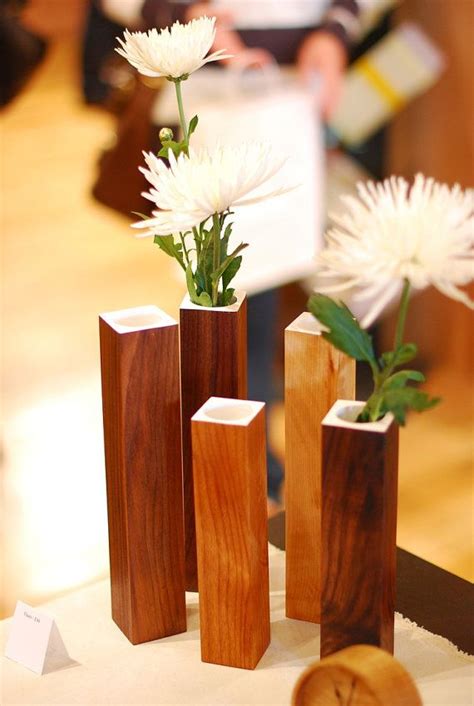 small wooden vases set    lifeispine  etsy
