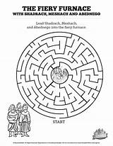 Furnace Fiery Shadrach Meshach Abednego Lessons Mazes sketch template