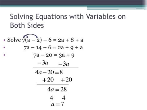 solving equations  variables   sides  fractions