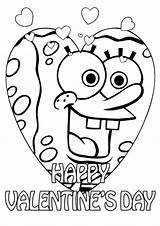 Coloring Spongebob Pages Valentine Valentines Getdrawings sketch template