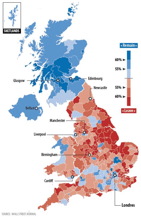 brexit la carte des resultats par circonscription