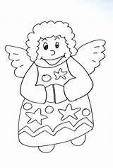 Christmas Angel Coloring Kids Pages sketch template