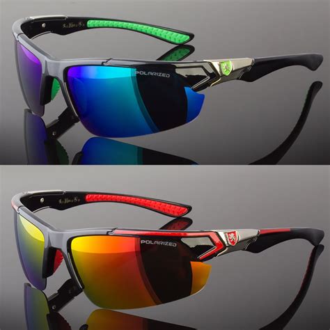new men polarized sunglasses sport wrap around mirror driving eyewear