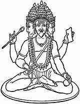 Brahma Vishwakarma Gods Mythology Goddesses sketch template